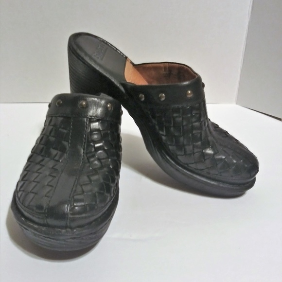 Born Shoes Born Mules Sz 8 Black Leather New No Box Born Shoes Born Mules Sz 8 Black Leather New No Box